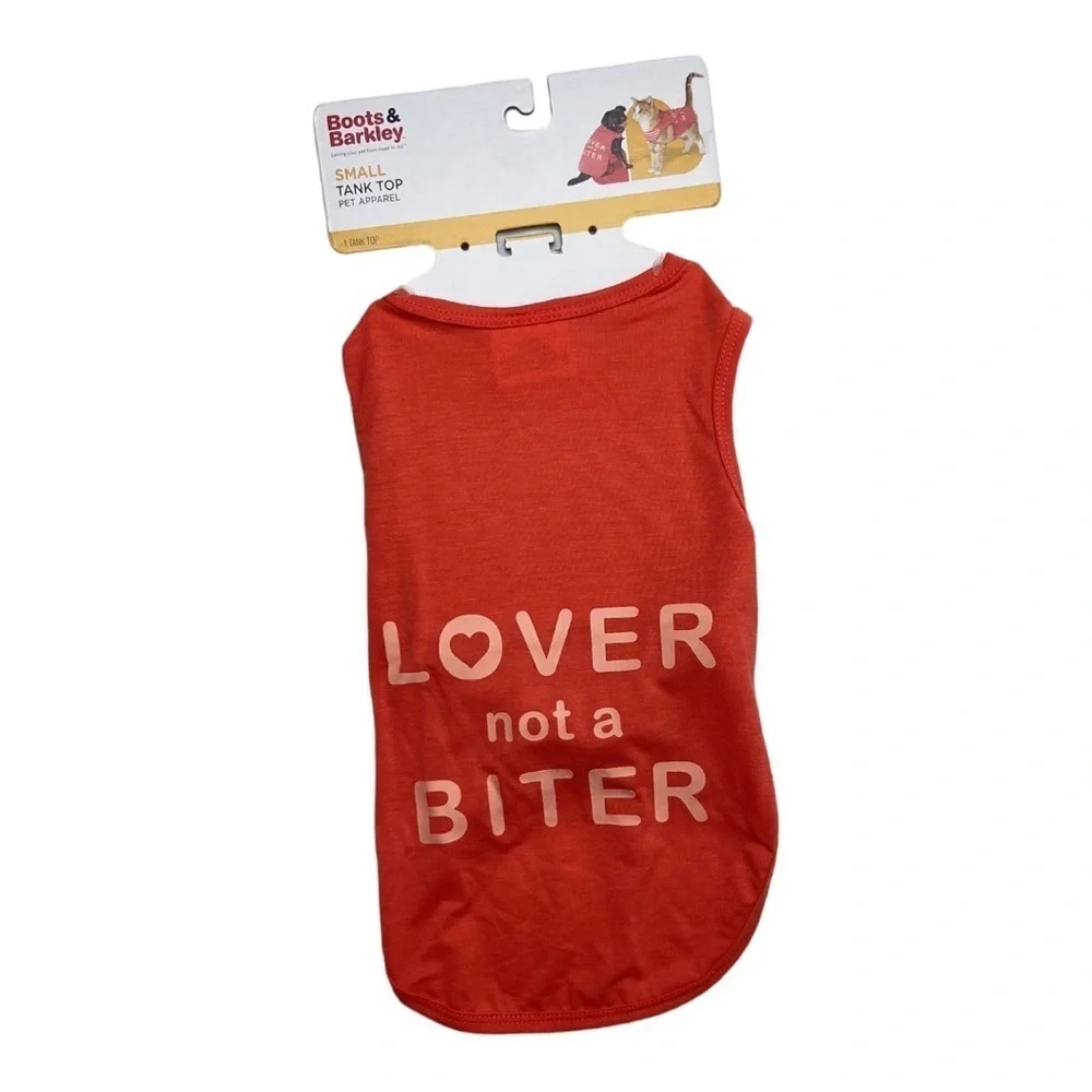Boots & Barkley Cat Im A Lover Not A Biter Clothes Tank Shirt Size Small NWT